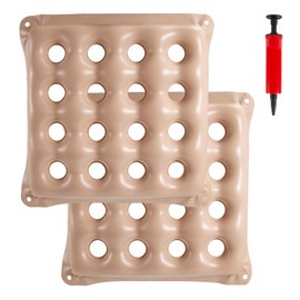 2 Szt Aufblasbares Sitzkissen, Bed Sore Sitzkissen, Linderung von Schmerzen Im SteißBein, Ischias und HäMorrhoiden Sitzring Seat Aufblasbar , Pressure Relief Cushion Kissen, Cremefarben (Mit Pumpe)