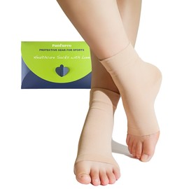 Panfurco Compression Ankle Support Sleeves Relieve Ankle Pain,— Lightweight, Breathable, Ideal for Plantar Fasciitis, Neuropathy functional Socks - Women & Men (M, Beige)