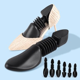 JSHshield Plastic Shoe Stretcher Shoe Trees,Flexible Adjustable Length Shoe Last Boot Holder,2 Pairs Stretcher Shaper Portable Shoe Tree for Men Women Children