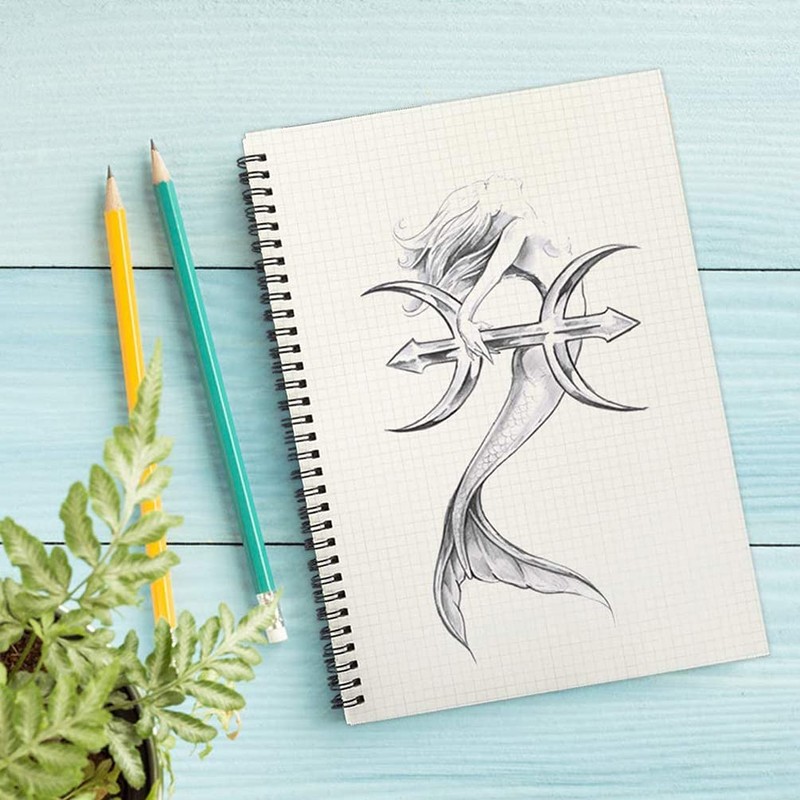 Cemiplus 2 Pack A4 Grid Spiral Notebook, Kraft Cover 5mm