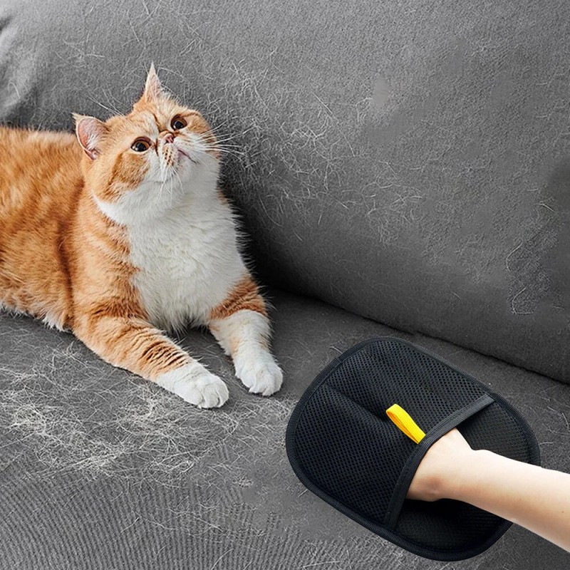 Pet Grooming Gloves, Silicone Double-Sided Pet Static Hair Removal Gloves