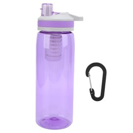 Koieam Filtered Water Bottle, Portable Water Bottle with Filter for Safe and Clean Drinking Water (Purple)