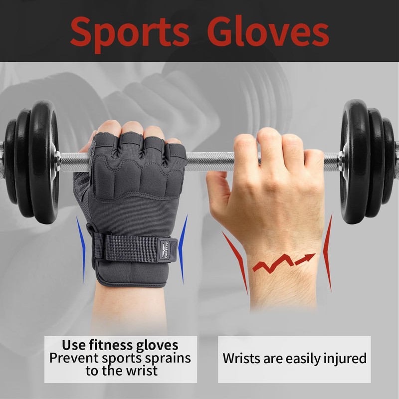FIORETTO Fingerless Gloves, Half Finger Gloves for Driving, Cycling, Shooting,