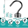 10Pack Black Magnetic Hook, 25LBS Heavy Duty Strong Neodymium Magnetic