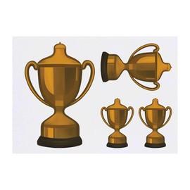 Azeeda 4 x 'Trophäe' Temporäre Tattoos - Wasserfest, Hautfreundlich & Ungiftig · Transfers in Verschiedenen Größen (TO00015568)