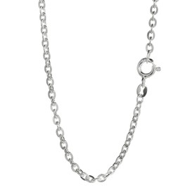 NKlaus Necklace 2.4 mm wide anchor chain flat 925 silver necklace silver chain ladies, Sterling Silver