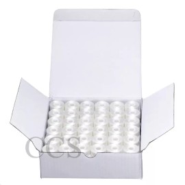 Embroidex 144 Sideless White Prewound Bobbins for Most Home Embroidery Machine