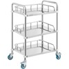 VEVOR Lab Rolling Cart, 3-Shelf Stainless Steel Rolling Cart, Lab
