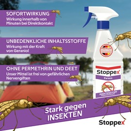 Stoppex® Parasit Insektenstopp - gegen Mücken und Ungeziefer, Insekten bekämpfen mit Sofortwirkung