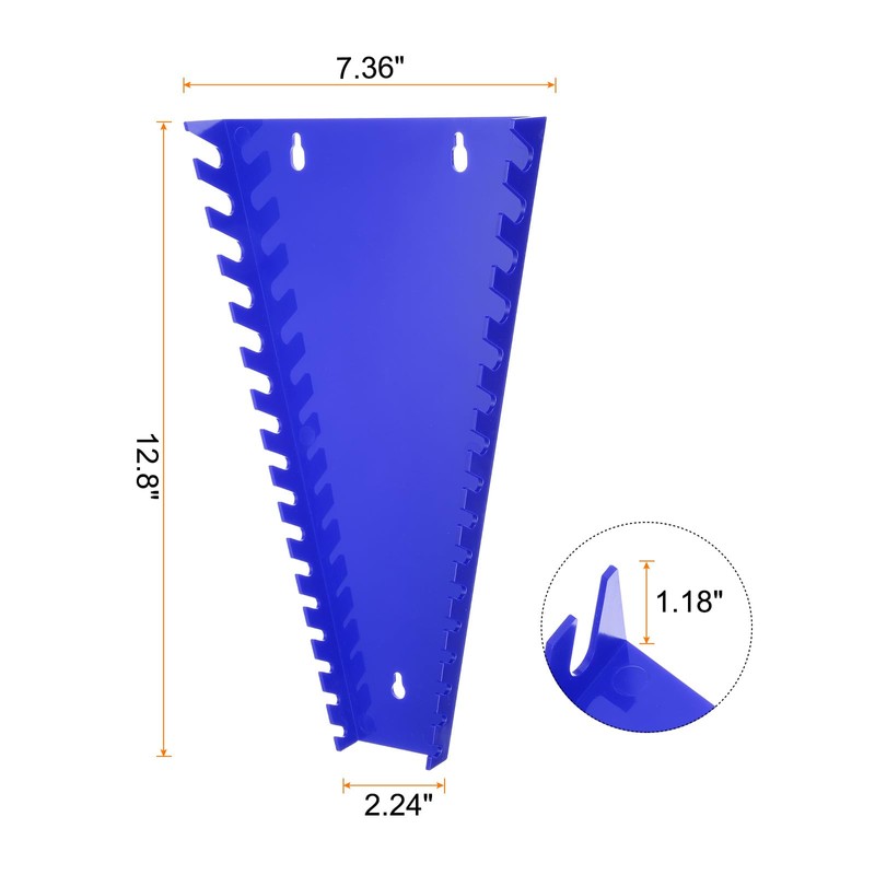 HARFINGTON 2pcs Wrench Organizer, 16-Slot Each Wrench Holder, Wrench Rack