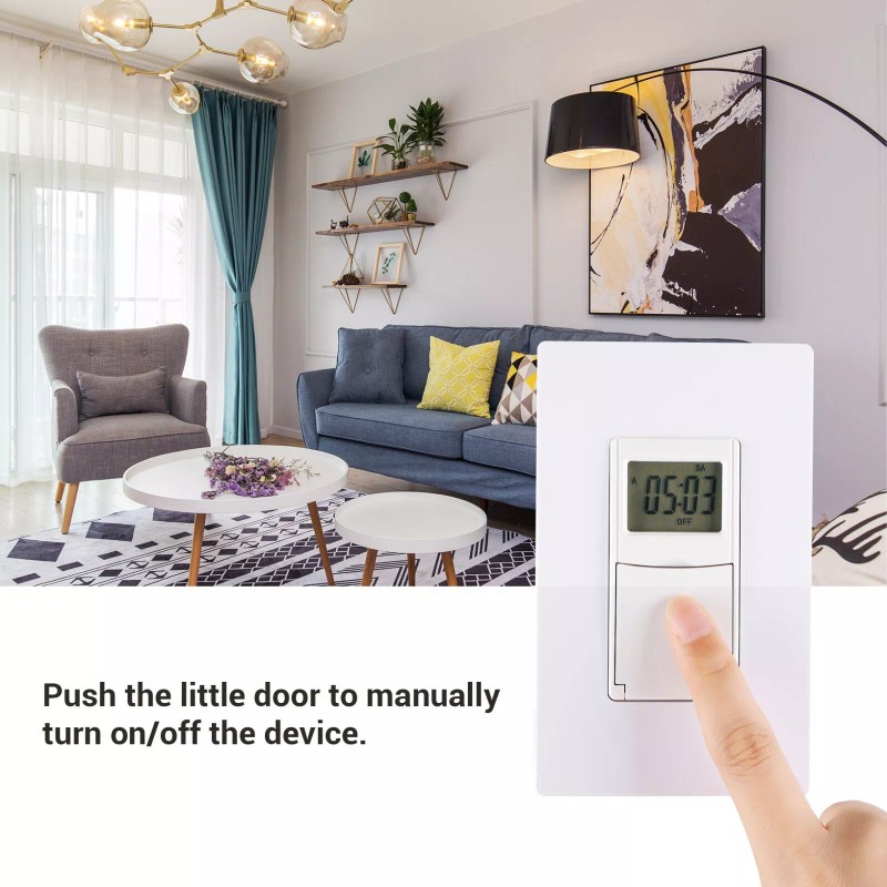 DEWENWILS 7 Day Programmable In-Wall Timer Switch Digital for Fans,
