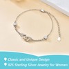 White Anklet for Women Sterling Silver Birthstone Anklet Double Heart