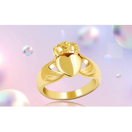 Uloveido Men's Stainless Steel Irish Claddagh Heart Ring Love Hand Crown Ring Wedding Promise Jewellery for Men Y981, Non-precious metal, No Gemstone