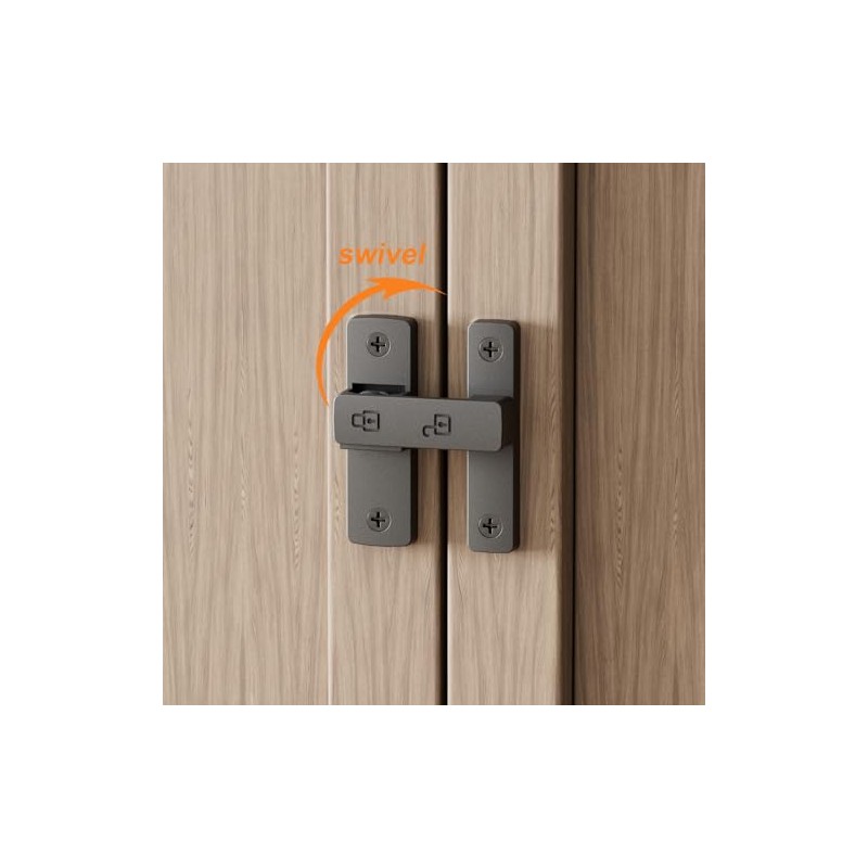 Heavy-Duty Flip Latch Lock 90/180 Degree Sliding/Swinging Door Lock Latch