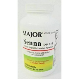Major Senna 8.6mg Laxative Tablets 1000ct -Expiration Date 06-2025