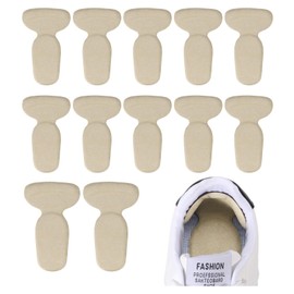 PATIKIL T-Shape Heel Pads, 6 Pairs Heel Grips Liner Cushion Pads Inserts High Heel Comfort Pads Anti Slip Back of Heel Cushion for Shoes Women Men Too Big, Skin Color