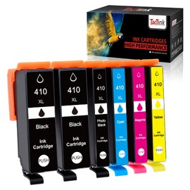 TacTink Remanufactured Ink Cartridge Replacement for Epson 410XL 410 XL T410XL to Used with Expression XP-640 XP-830 XP-7100 XP-530 XP-630 XP-635 (2 Black, Photo Black, Cyan, Magenta, Yellow)