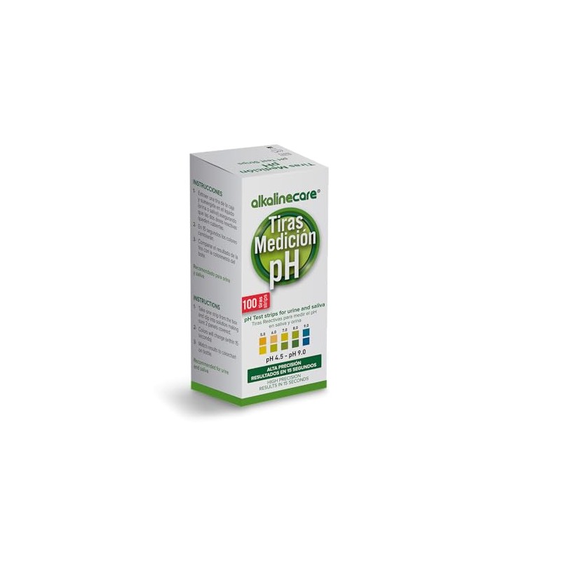 Alkaline Care pH Test Strips for Urine and Saliva -