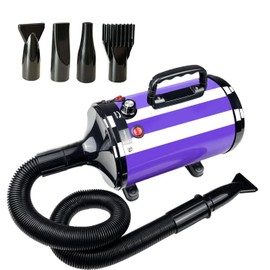 GULUQI High Velocity Professional Dog Grooming Dryer,Adjustable Temperature and Speed Hair Dryer for Pets with 4 Nozzles