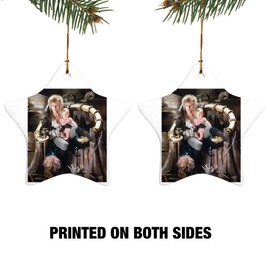 GRAPHICS & MORE Labyrinth Goblin King On Throne with Baby David Bowie Jareth Toby Star-Shaped Porcelain Holiday Christmas Tree Ornament - 3.1"
