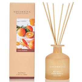 Cocorrína Reed Diffuser - Citrus Verbena 6.76oz Diffuser with Sticks Home Fragrance Essential Oil Reed Diffuser for Home Bedroom Bathroom Shelf Decor Office Decor (Summer Collection)