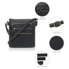 Double Compartment Multi-Zipper Triple Zip Pockets Concealed Carry Crossbody Bag
