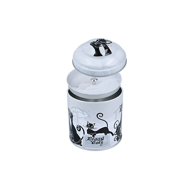 CARMANI - Printed with Crazy Cats Motif Small Metal Tin