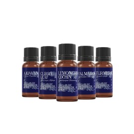 Mystic Moments | Essential Oils of India Essential Oil Gift Starter Pack 5x10ml | Ajowan, Curry Leaf, Lemongrass, Palmarosa, Turmeric | Perfect as a Gift