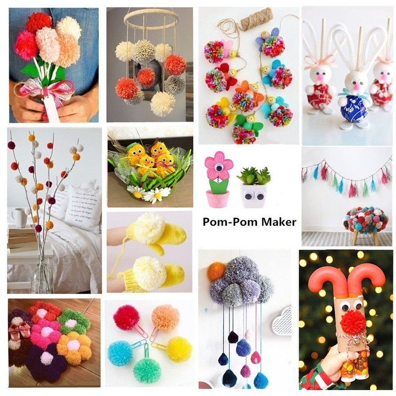 Pom pom Maker, 4 Sizes Pom-pom Maker Fluff Ball Weaver