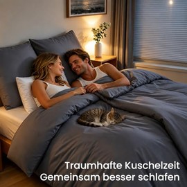 Bed Linen 135 x 200 cm 4-Piece Grey Oeko-Tex Super Soft Microfibre Bed Linen Sets 2 Duvet Covers 135 x 200 + 2 Pillowcases 80 x 80 cm All with Zip Duvet Cover Bedding & Linen Duvet Cover 135