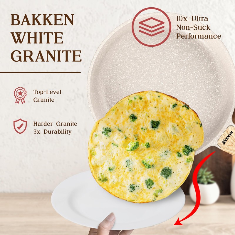 Bakken-Swiss 14-Piece Kitchen Cookware Set – Granite Non-Stick – Eco-Friendly