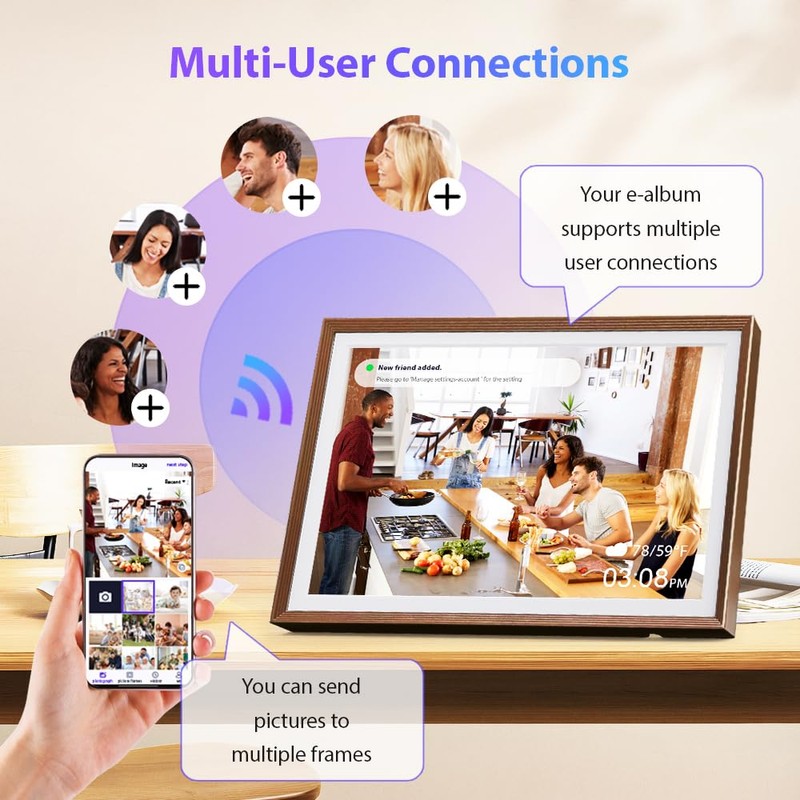 Fine Life Pro 10.1 Inch WiFi Digital Picture Frame, 1280