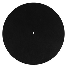 Vinyl Record Mat, 30 cm Black Felt Turntable Mat, Non-Slip and Antistatic Turntable Mat, Protection Turntable Slipmat Made of Wool for Home Record Players