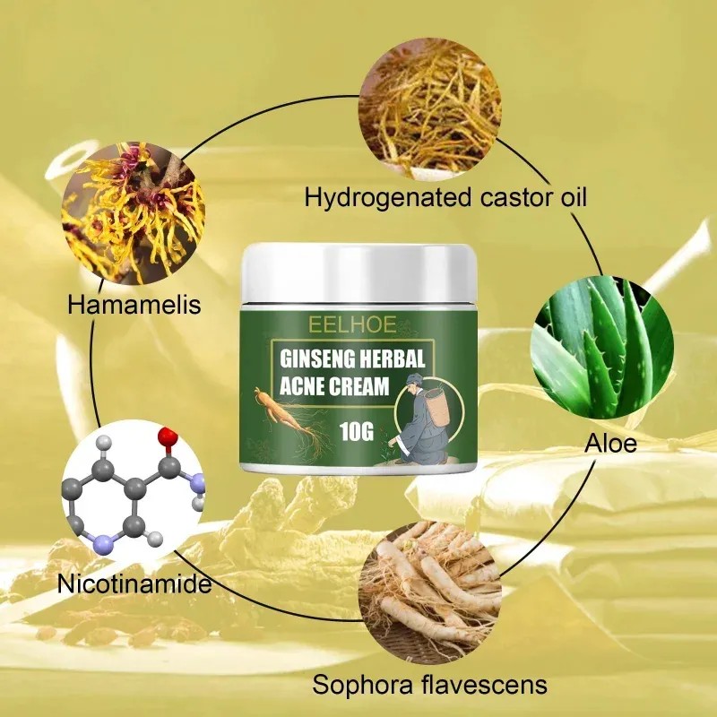 Crema De Tratamiento De Acné Con Ginseng Para Eliminar Las