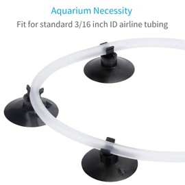 Pawfly 20 Piece Black Aquarium Suction Cup Clips 3/16" Airline Tubing Holders Hose Clamps for Fish Tank
