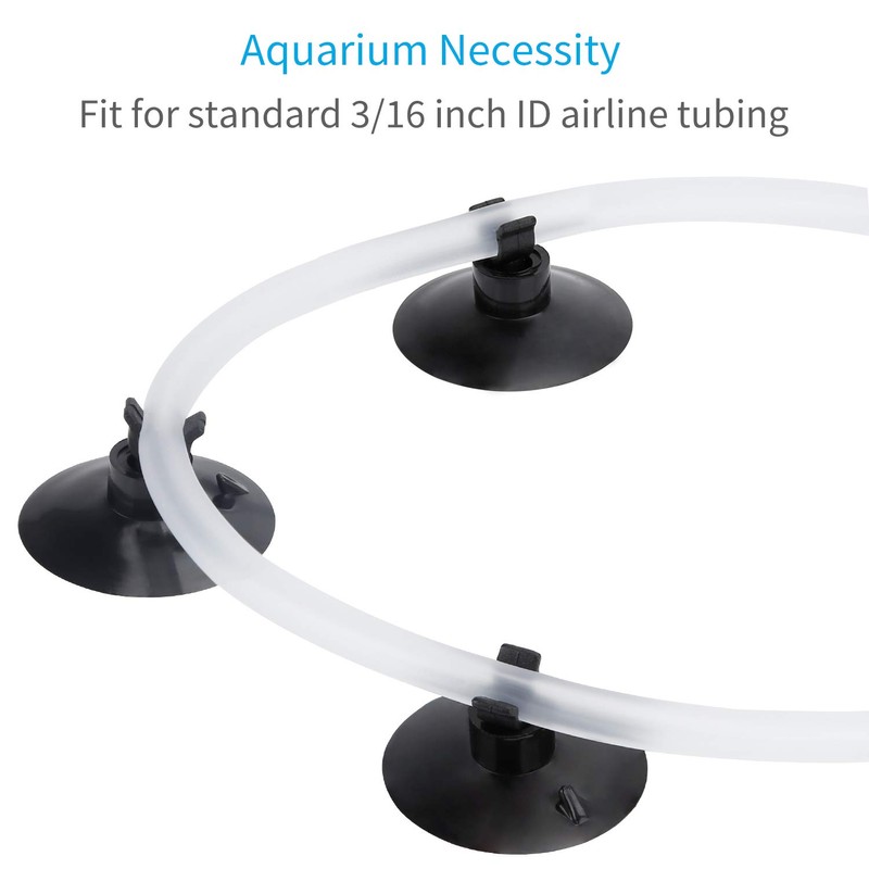 Pawfly 20 Piece Black Aquarium Suction Cup Clips 3/16" Airline