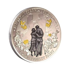 QUEAMBLER Love Coin Forever Love and Happiness Coin Silver Plated Poland Romantic Marriage Gift Collectible Coin for Wedding Anniversary