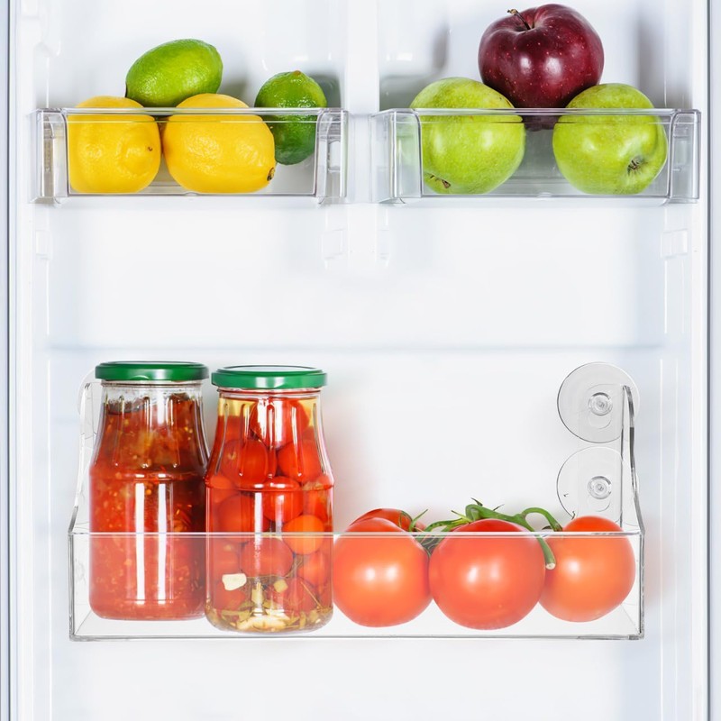 Suction Cup Refrigerator Rack Organizer Acrylic Refrigerator Storage Shelf for
