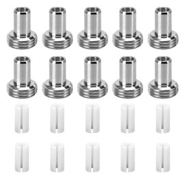 20 Pcs VFL Fiber Optic Visual Fault Locator Replacement Parts Include 10 Pcs Optical Ceramic Core Tube Sleeve and 10 Pcs Metal Heads Tips Fitting Connectors for Tester Light Meter Network Cable Tester
