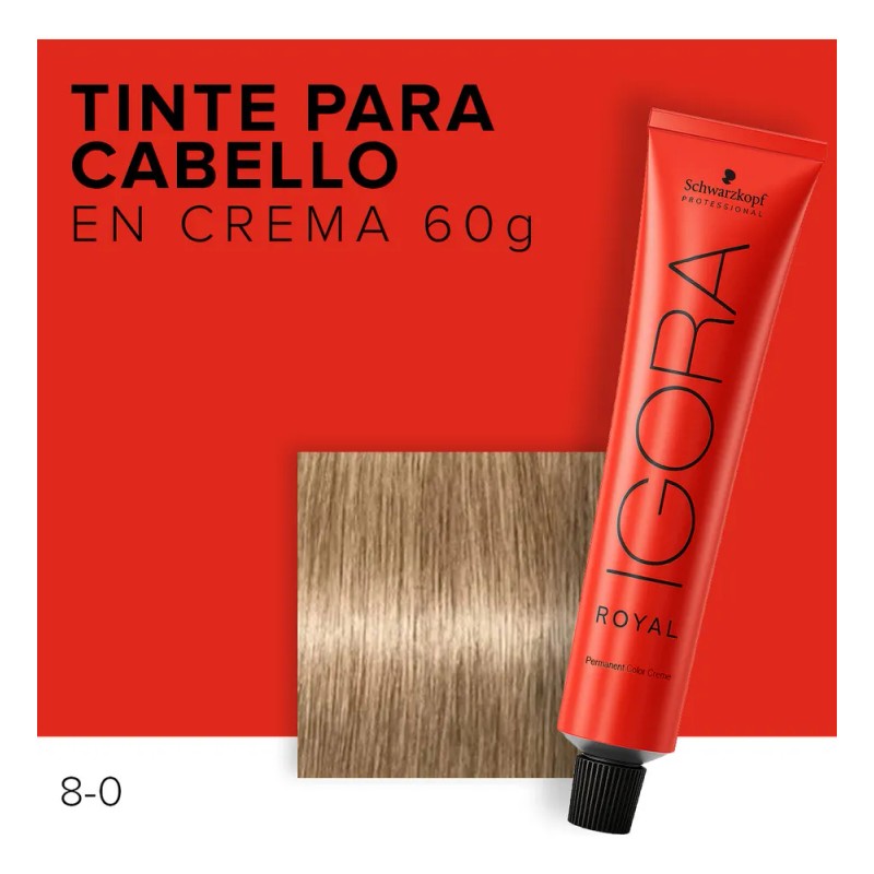 Tinte Para Cabello En Crema Igora Royal Profesional 60g 8-0