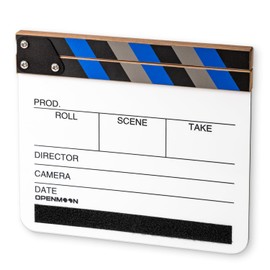 OPENMOON Clap Board Cut Action Scene Clapper Board Slate Comes with 68pcs Filter Tags on The Back (Blue)