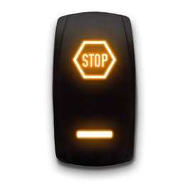 Stop - Orange - Stark 5-PIN Laser Etched LED Rocker Switch Dual Light - 20A 12V ON/Off