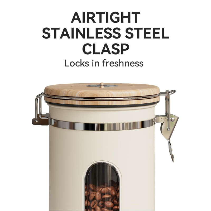 Veken Coffee Sugar Canister with Window, Coffee Lover Gift Set,Airtight