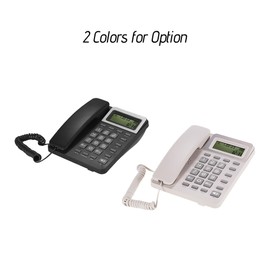 Desktop Corded Landline Phone Fixed Telephone with LCD Display Mute/ Pause/ Hold/ Flash/ Redial/ Hands Free/ Calculator Functions for Home Hotel Office Bank Call Center