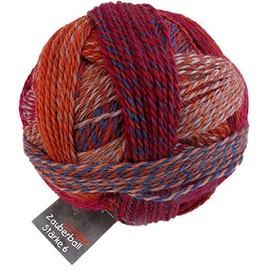 Schoppel Zauberball Stärke 6, Farbe 2231 Buntmetall, 150 Gramm, bunte, dicke Sockenwolle 6-fädig mit Farbverlauf, Socken stricken, häkeln