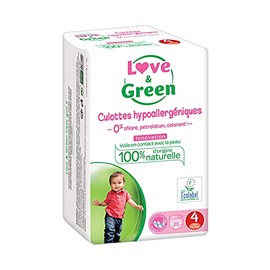 Love & Green Windelhöschen, hypoallergen, Größe 4, 2 x 20 Stück