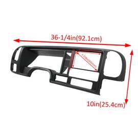 HECASA Double Din Dash Panel Kit Compatible with 1995-2002 GMC SUV/Truck Black w/Harness Car Radio Stereo