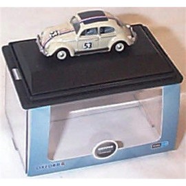 oxford pearl white herbie Volkswagen beetle car 1:76 railway scale diecast model (OXFORD76VWB001-1)