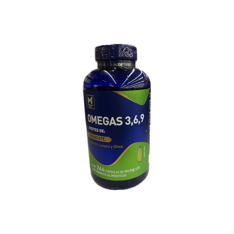 Omegas 3,6,9 Aceites Extra Virgen de Aguacate, Salmon, Linaza, y