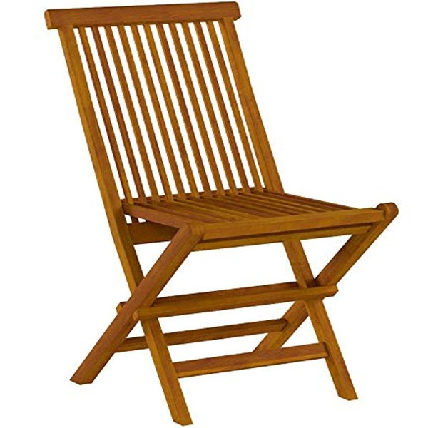 Bare Decor Vega Golden Teak Wood Outdoor Folding Chair (Set of 2)